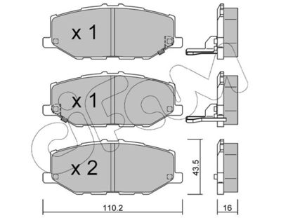 Brake Pad Set, disc brake CIFAM 822-1215-0