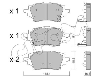 Brake Pad Set, disc brake CIFAM 822-1228-0