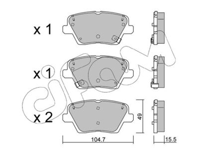 Brake Pad Set, disc brake CIFAM 822-1243-0