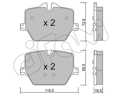 Brake Pad Set, disc brake CIFAM 822-1266-0