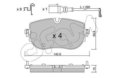 Brake Pad Set, disc brake CIFAM 822-1319-0