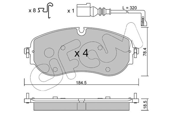 CIFAM 822-1320-0 Brake Pad Set, disc brake