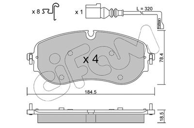 Brake Pad Set, disc brake CIFAM 822-1320-0