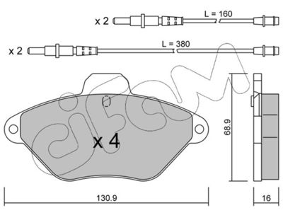 Brake Pad Set, disc brake CIFAM 822-157-0