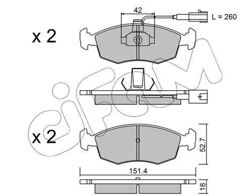 CIFAM 822-274-1 Brake Pad Set, disc brake
