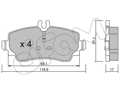 Brake Pad Set, disc brake CIFAM 822-310-0