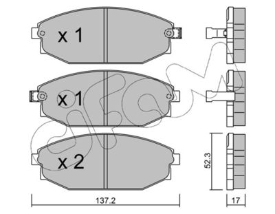 Brake Pad Set, disc brake CIFAM 822-363-0