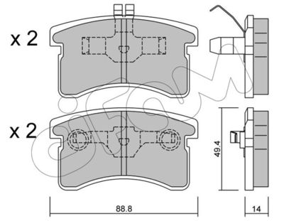 Brake Pad Set, disc brake CIFAM 822-378-0