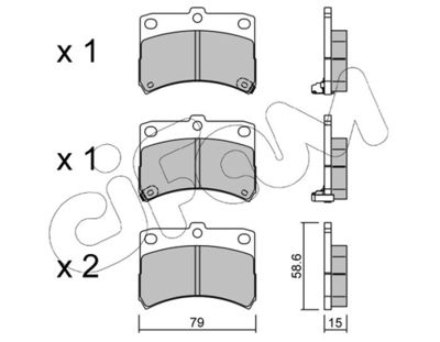 Brake Pad Set, disc brake CIFAM 822-459-0