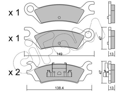 Brake Pad Set, disc brake CIFAM 822-470-0