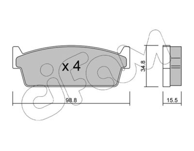 Brake Pad Set, disc brake CIFAM 822-493-0