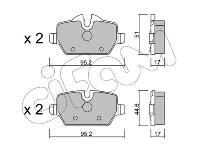 Brake Pad Set, disc brake CIFAM 822-641-0
