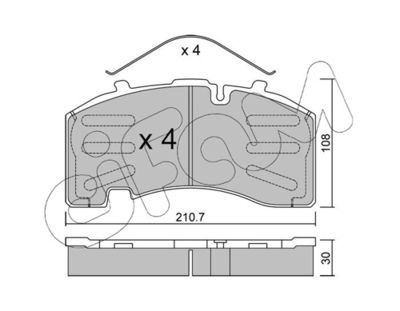 Brake Pad Set, disc brake CIFAM 822-652-0