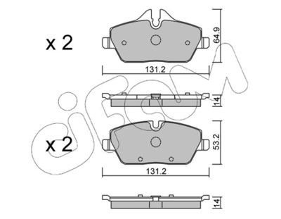 Brake Pad Set, disc brake CIFAM 822-664-2
