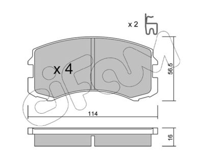 Brake Pad Set, disc brake CIFAM 822-736-0
