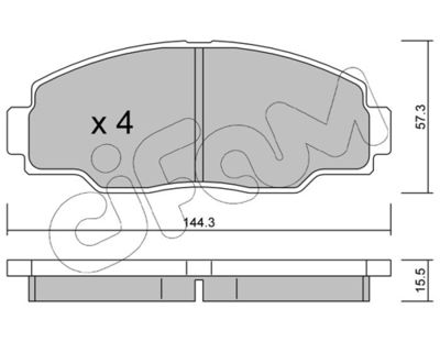 Brake Pad Set, disc brake CIFAM 822-755-0