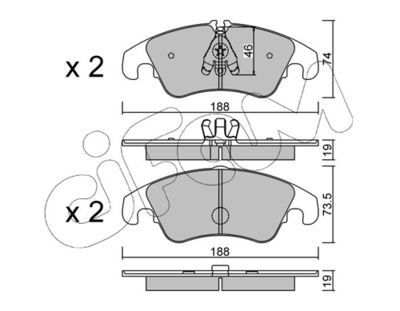 Brake Pad Set, disc brake CIFAM 822-775-4
