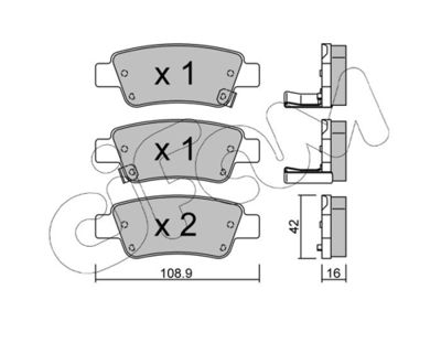 Brake Pad Set, disc brake CIFAM 822-790-0
