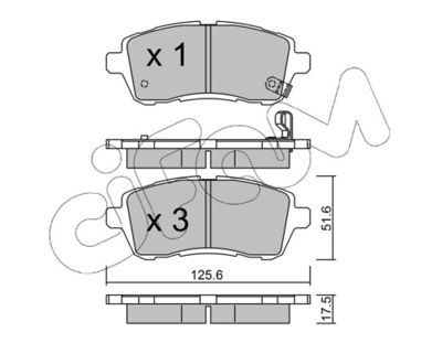 Brake Pad Set, disc brake CIFAM 822-793-0