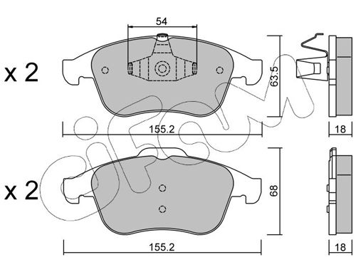 CIFAM 822-803-2 Brake Pad Set, disc brake
