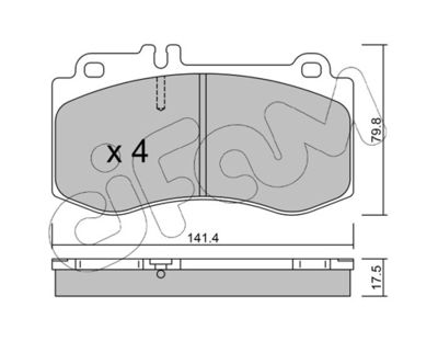 Brake Pad Set, disc brake CIFAM 822-827-0