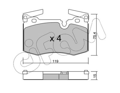 Brake Pad Set, disc brake CIFAM 822-829-0