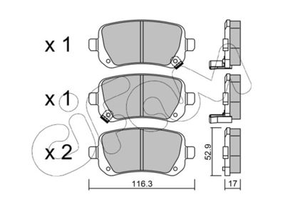 Brake Pad Set, disc brake CIFAM 822-864-0