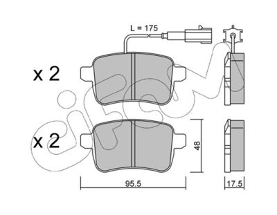 Brake Pad Set, disc brake CIFAM 822-895-0