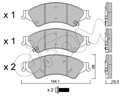 Brake Pad Set, disc brake CIFAM 822-971-0