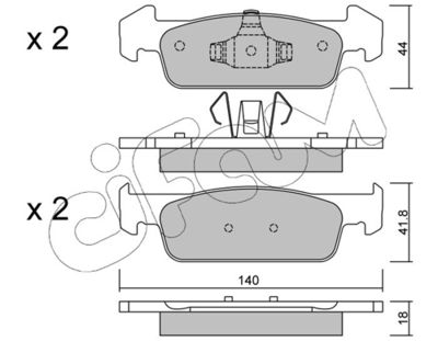 Brake Pad Set, disc brake CIFAM 822-975-1
