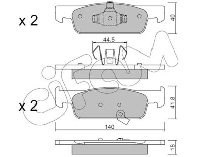 Brake Pad Set, disc brake CIFAM 822-975-2
