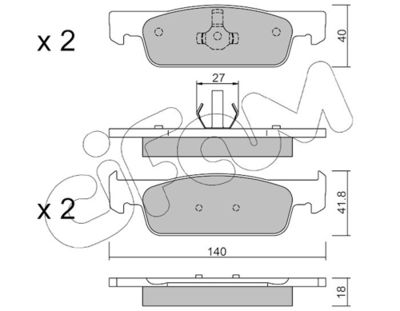 Brake Pad Set, disc brake CIFAM 822-975-3