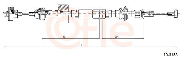 COFLE 10.3158 Cable Pull, clutch control