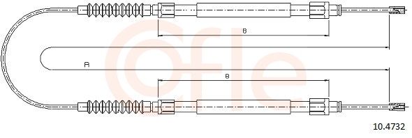 COFLE 10.4732 Cable Pull, parking brake