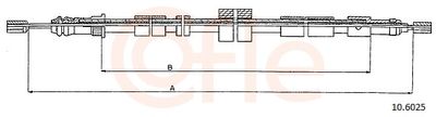 Cable Pull, parking brake COFLE 10.6025