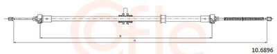 Cable Pull, parking brake COFLE 10.6896