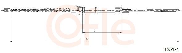 COFLE 10.7134 Cable Pull, parking brake