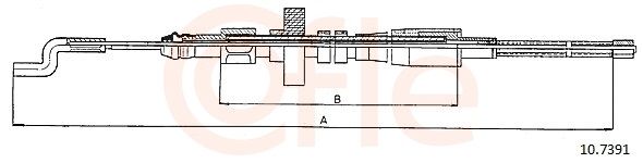 COFLE 10.7391 Cable Pull, parking brake