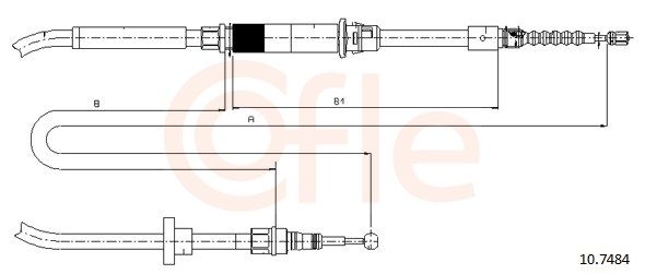 COFLE 10.7484 Cable Pull, parking brake