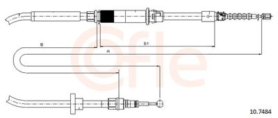 Cable Pull, parking brake COFLE 10.7484