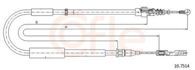 Cable Pull, parking brake COFLE 10.7514