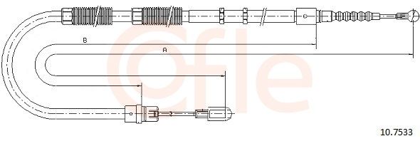 COFLE 10.7533 Cable Pull, parking brake