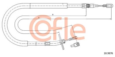 Cable Pull, parking brake COFLE 10.9876