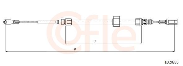COFLE 10.9883 Cable Pull, parking brake