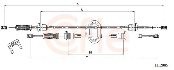 COFLE 11.2885 Cable Pull, manual transmission