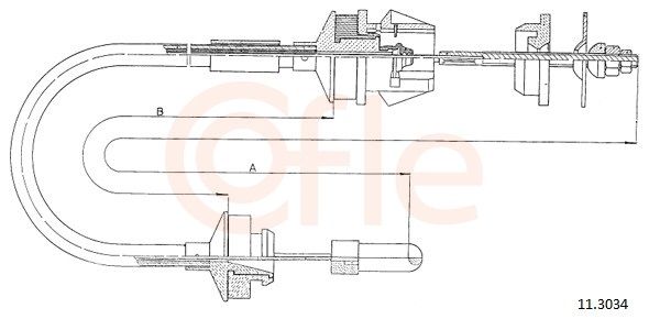 COFLE 11.3034 Cable Pull, clutch control