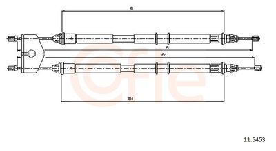 Cable Pull, parking brake COFLE 11.5453