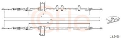 Cable Pull, parking brake COFLE 11.5463