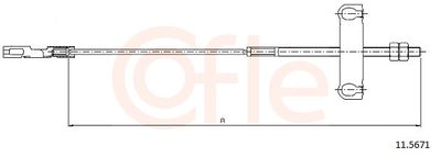 Cable Pull, parking brake COFLE 11.5671
