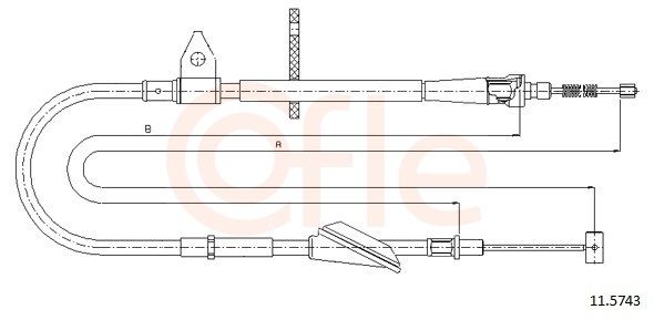 COFLE 11.5743 Cable Pull, parking brake